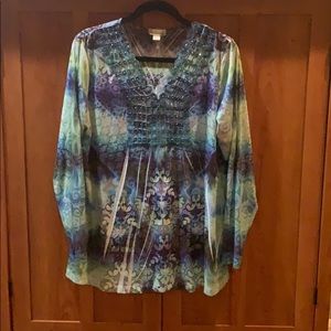 Silky long sleeves shirt